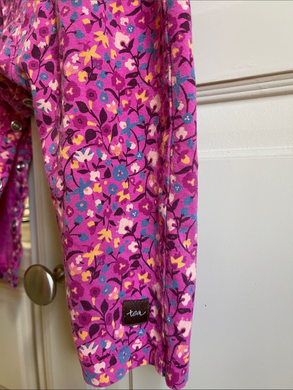 Tea Collection Pink Floral Ruffle One-Piece Bodysuit - Picture 7 of 7